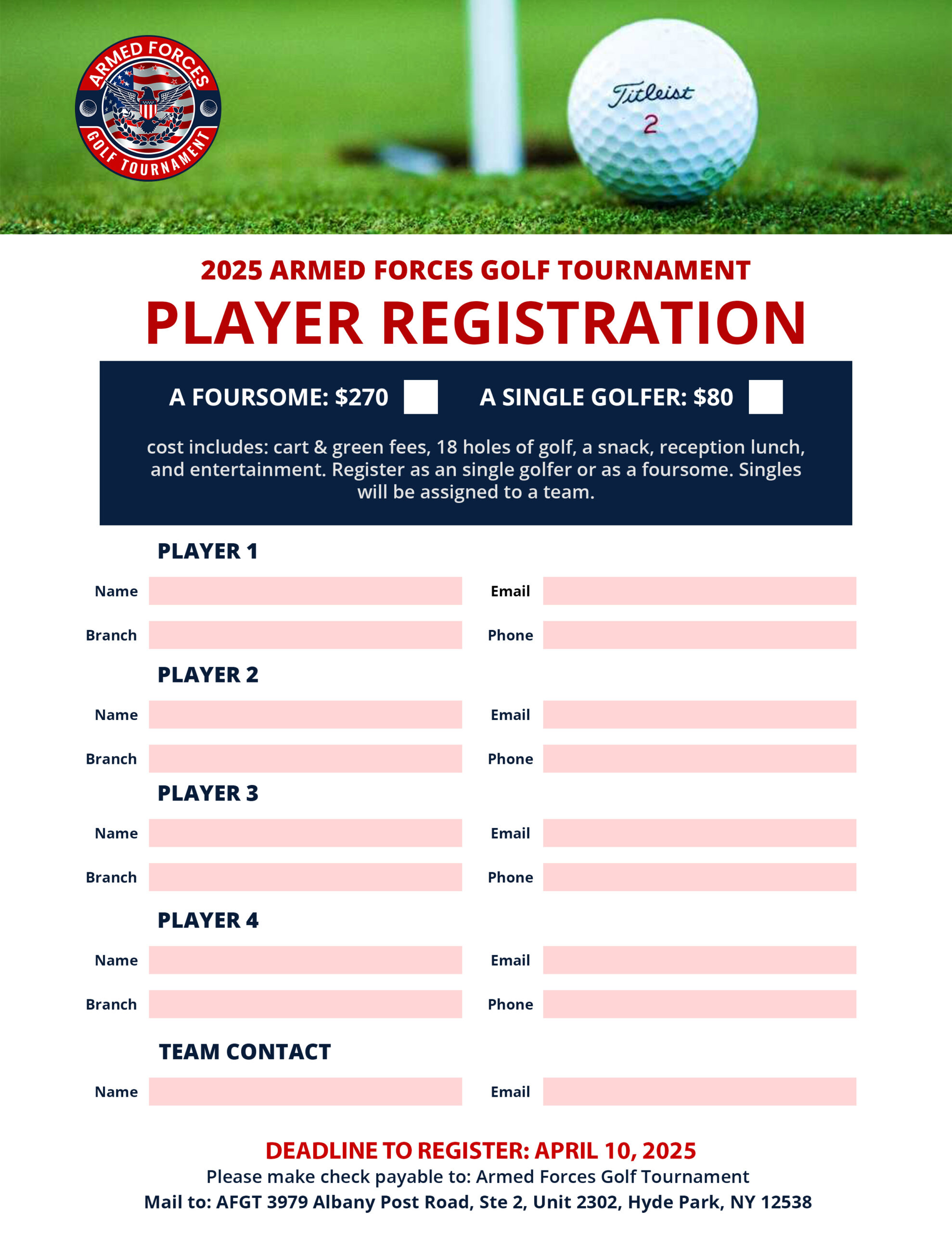 AFGT Player Sign-Up Form